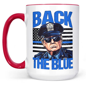 Trump Back The Blue Mug, Police For Trump Mug, Trump Cops Mug, Republicans White Mug Accent Mug 681984 - GOP