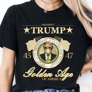 Trump Golden Age of America Shirt, President Trump Shirt, Funny Trump Bubble Gum MAGA Shirt, Republican Dark Shirt 681990 - GOP