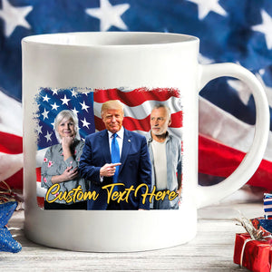 Happy Mother's Day Mug, Personalize Custom Photo with Trump Mug, Photo with Trump, Donald Trump President, Family Gift White Mug Accent Mug 682000 - GOP