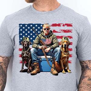 Trump Hunting Flag Shirt, Trump American Flag Shirt, Funny President Hunting Bright Shirt 682005 - GOP