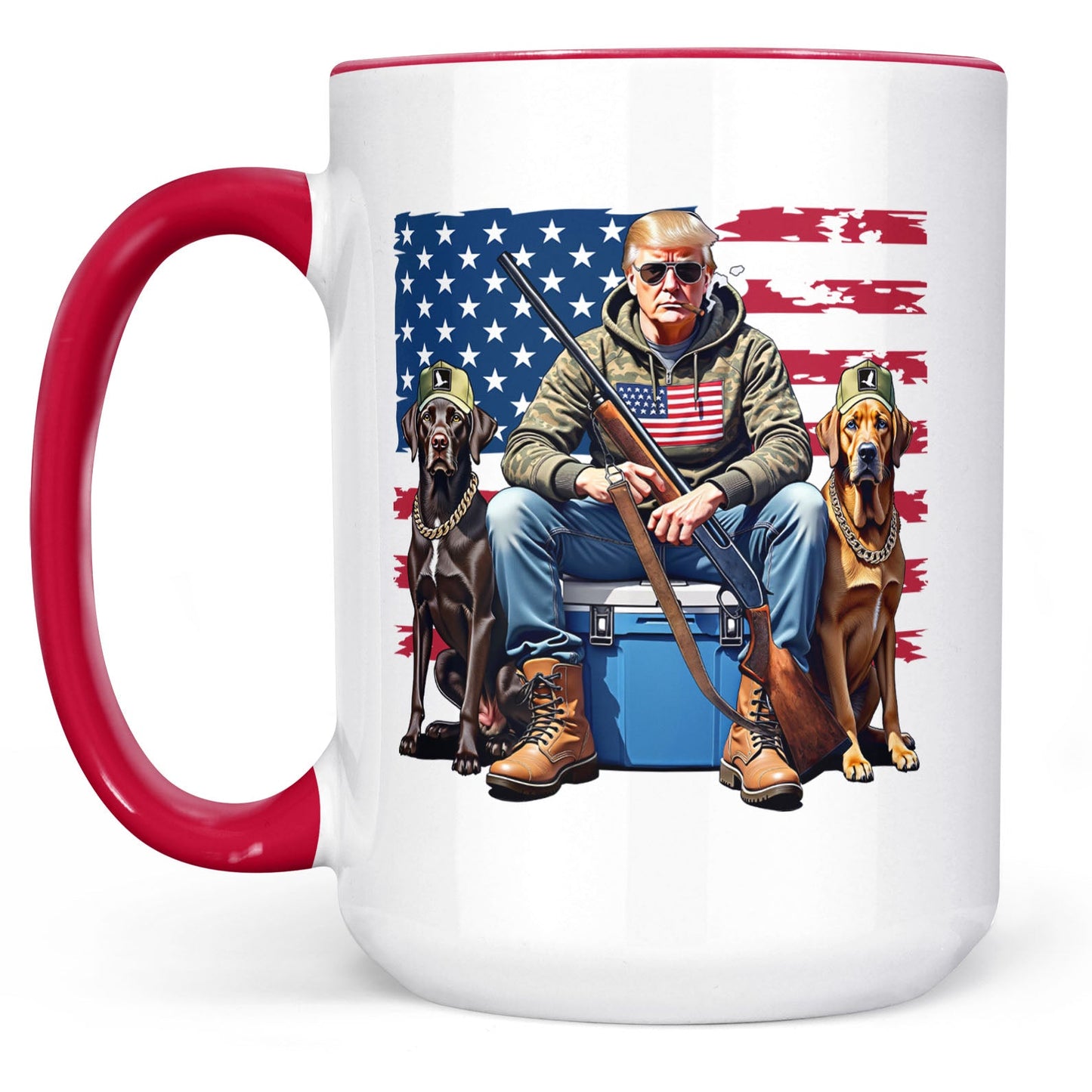 Trump Hunting Mug, Trump American Flag Mug, Funny President Hunting Mug, Trump White Mug Accent Mug 682005 - GOP