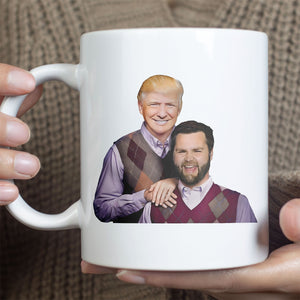 Trump Vance Brothers Mug, Funny Parody Trump J.D.Vance Bros Mug, Trump 47th President White Mug Accent Mug 682006 - GOP