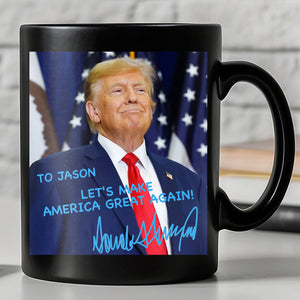 President Donald Trump Official Portrait 2025 | President Donald Trump Autographed Mug | Donald Trump Homage Mug | Donald Trump Fan Black Mug 682036 - GOP