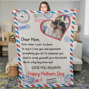 Dear Mom Love You Always, Personalized Blanket, Custom Photo Blanket, Mother's Day Gift, Gift for Mom, Gift for Wife - 682062