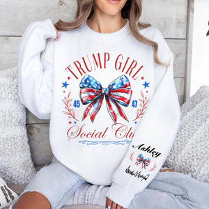 Trump Girl Social Club Custom Name Shirt, Personalized Custom Sleeve Print Sweatshirt, Mother's Day Gifts, Gift For Mom, Gift For Wife 682071 - GOP