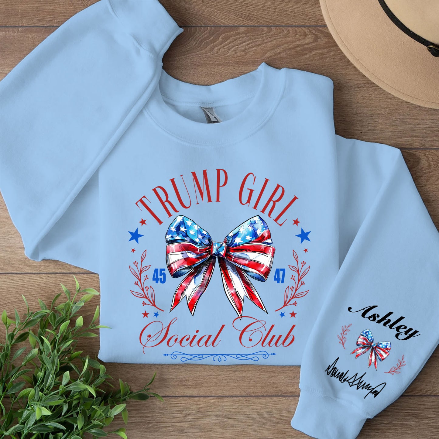 Trump Girl Social Club Custom Name Shirt, Personalized Custom Sleeve Print Sweatshirt, Mother's Day Gifts, Gift For Mom, Gift For Wife 682071 - GOP