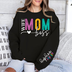 Wife Mom Boss Shirt, All Day Everyday Sleeve Print Sweatshirt, Mother's Day Gifts, Gift For Mom, Gift For Wife 682074