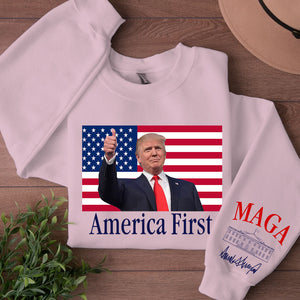 Trump America First Shirt, White House Donald Trump MAGA Sleeve Print Sweatshirt, Republican Gift 682078 - GOP
