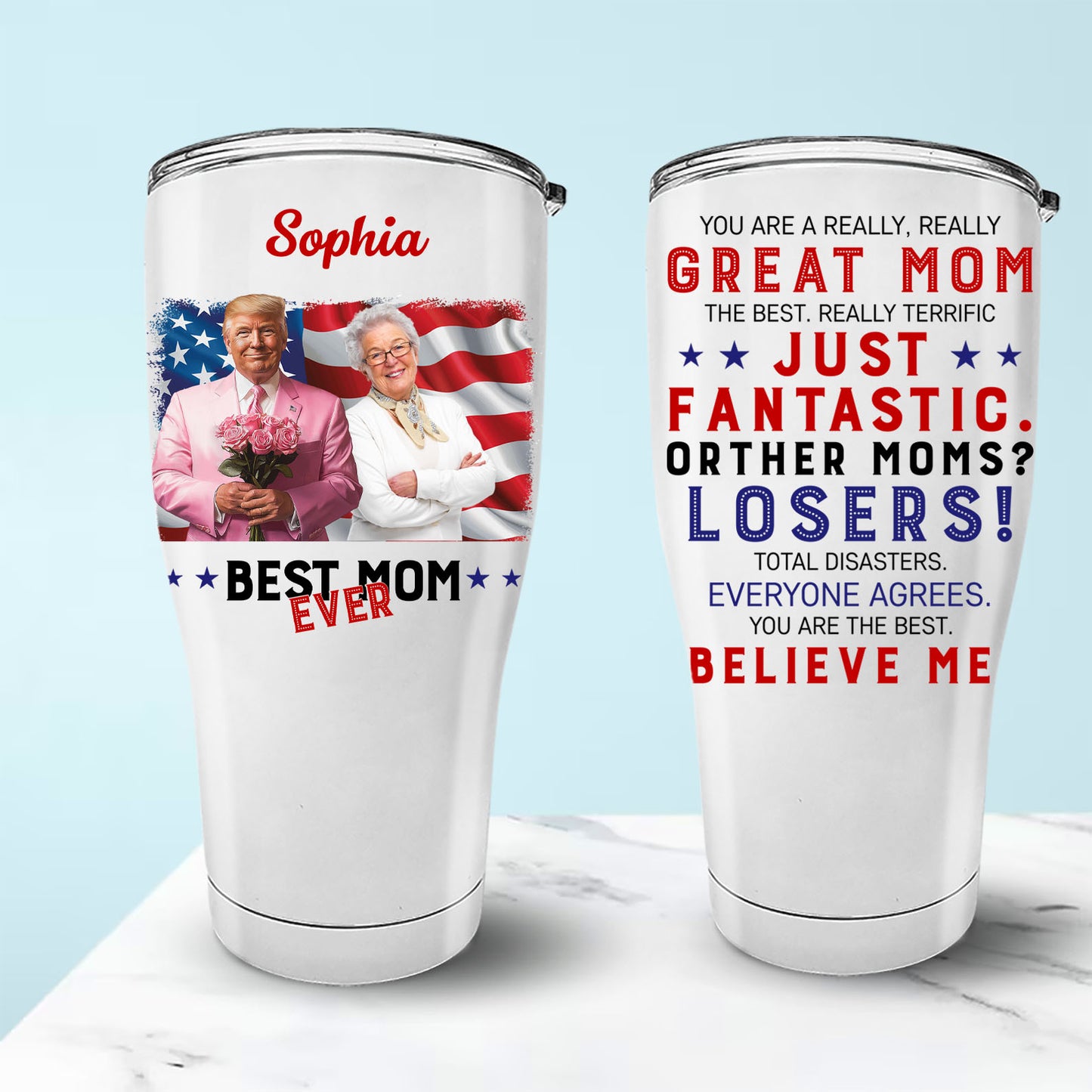 Best Mom Ever Custom Photo and Name Curved Tumbler, Personalized Custom Tumbler 30oz, Mother's Day Gift For Mom, Gift For Wife 682081 - GOP