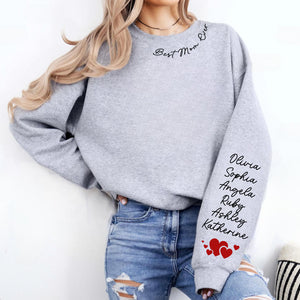 Best Mom Ever Custom Name Shirt, Personalized Custom Sleeve Print Bright Sweatshirt, Mother's Day Gifts, Gift For Mom, Gift For Wife 682082