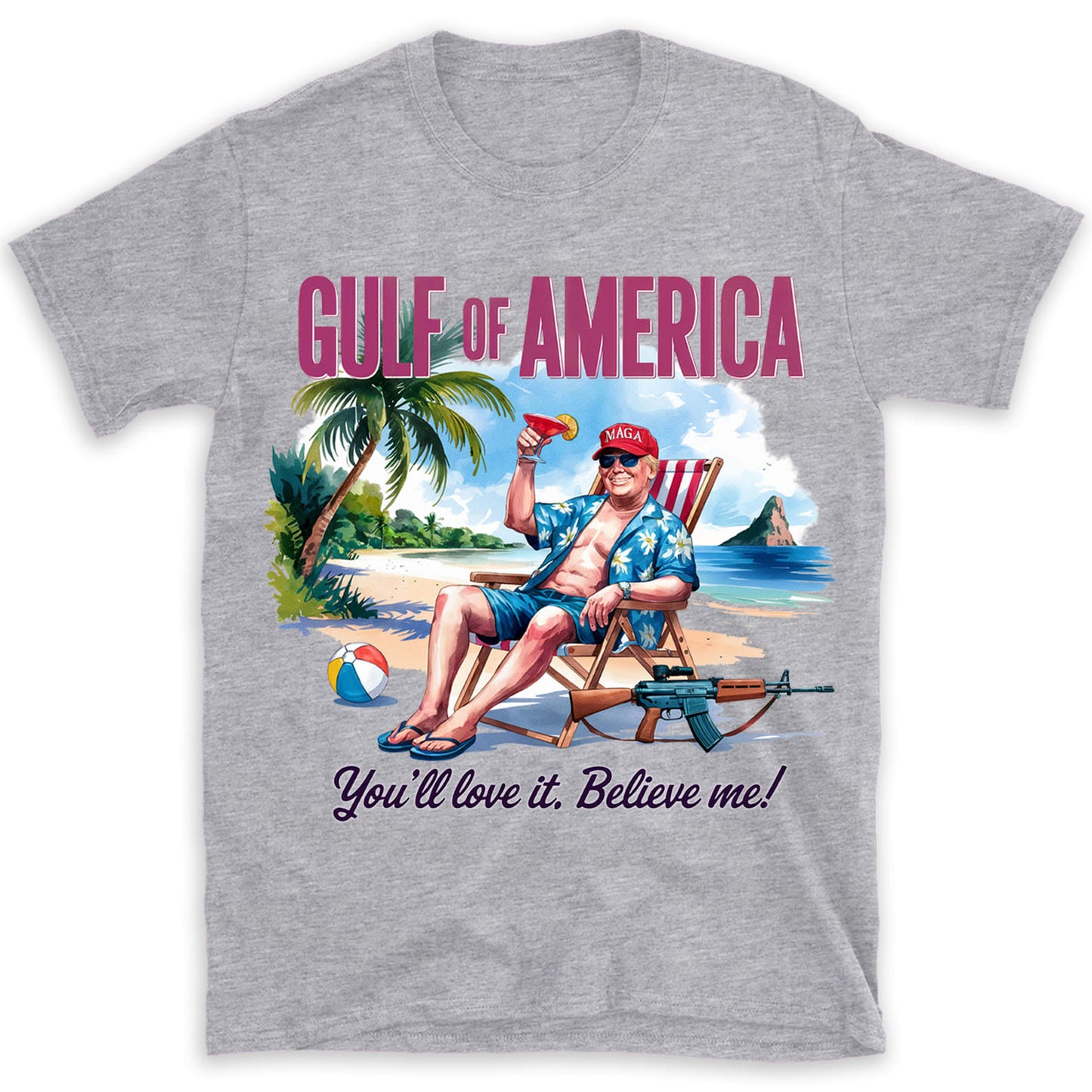 Trump Gulf of America, Humorous Trump On The Beach Sweatshirt, Trump President Funny Bright Shirt 682085 - GOP