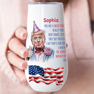 The Happiest Mother's Day Ever Custom Name Curved 6oz Tumbler, Personalized Champagne Tumbler, Gift For Mom, Gift For Wife 682088 - GOP