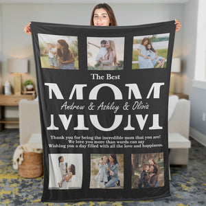 The Best Mom, Personalized Best Mom Blanket, Custom Blanket with Photo and Name, Love To Mom Blanket, Mother's Day Gift, Gift for Mom, Gift for Wife - 682099
