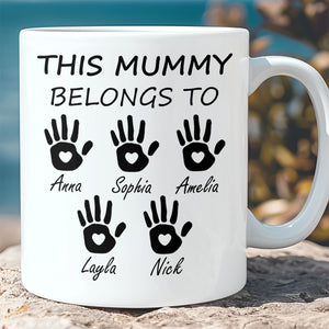 This Mummy Belongs To Mug, Personalized Custom Name White Mug Accent Mug, Gift for Mom, Gift for Wife 682100