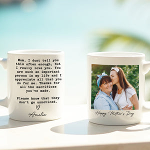 Mom Gift Custom Mug, Personalized Custom Name and Photo White Mug Accent Mug, Mother's Day Gift, Gift for Mom, Gift for Wife 682114