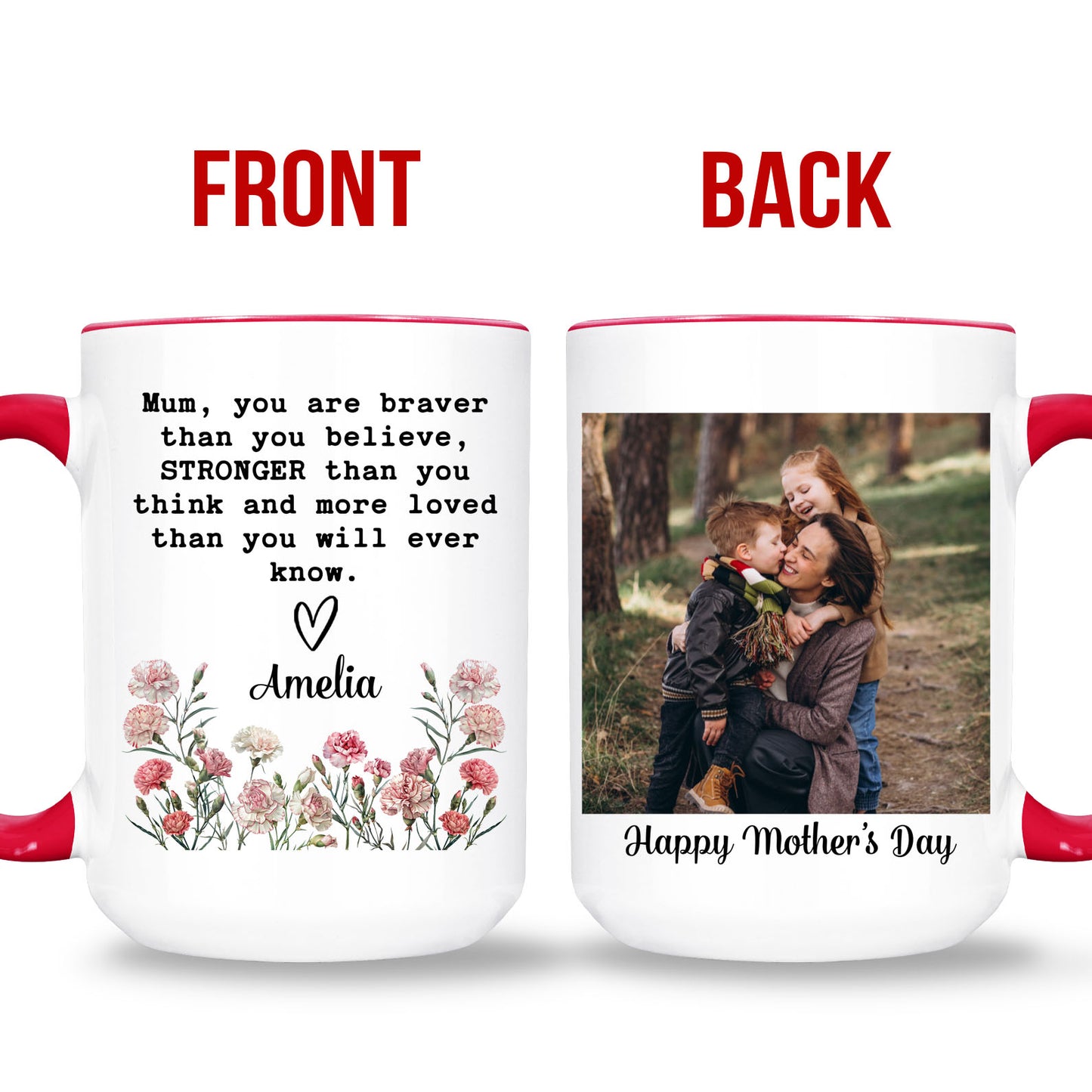Mom Present Custom Mug, Personalized Custom Name and Photo White Mug Accent Mug, Mother's Day Gift, Gift for Mom, Gift for Wife 682115