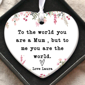 Custom Name Mum Gift Ornament, Personalized Custom Mothers Day Ceramic Ornament, Family Present, Gift for Mom, Gift for Wife 682116