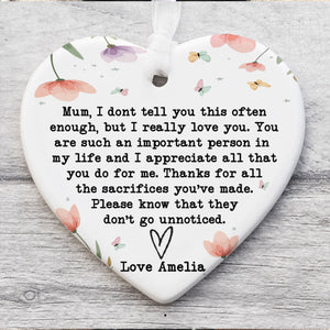 Custom Name Mum Gift Ornament, Personalized Custom Mothers Day Ceramic Ornament, Family Present, Gift for Mom, Gift for Wife 682118