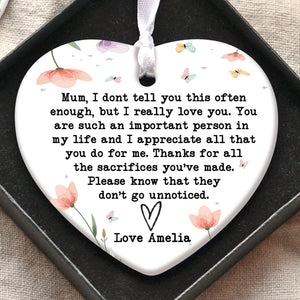 Custom Name Mum Gift Ornament, Personalized Custom Mothers Day Ceramic Ornament, Family Present, Gift for Mom, Gift for Wife 682118
