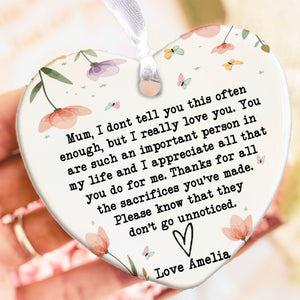 Custom Name Mum Gift Ornament, Personalized Custom Mothers Day Ceramic Ornament, Family Present, Gift for Mom, Gift for Wife 682118