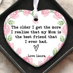 Custom Name Mom Present Ornament, Personalized Custom Mothers Day Ceramic Ornament, Family Gift, Gift for Mom, Gift for Wife 682119