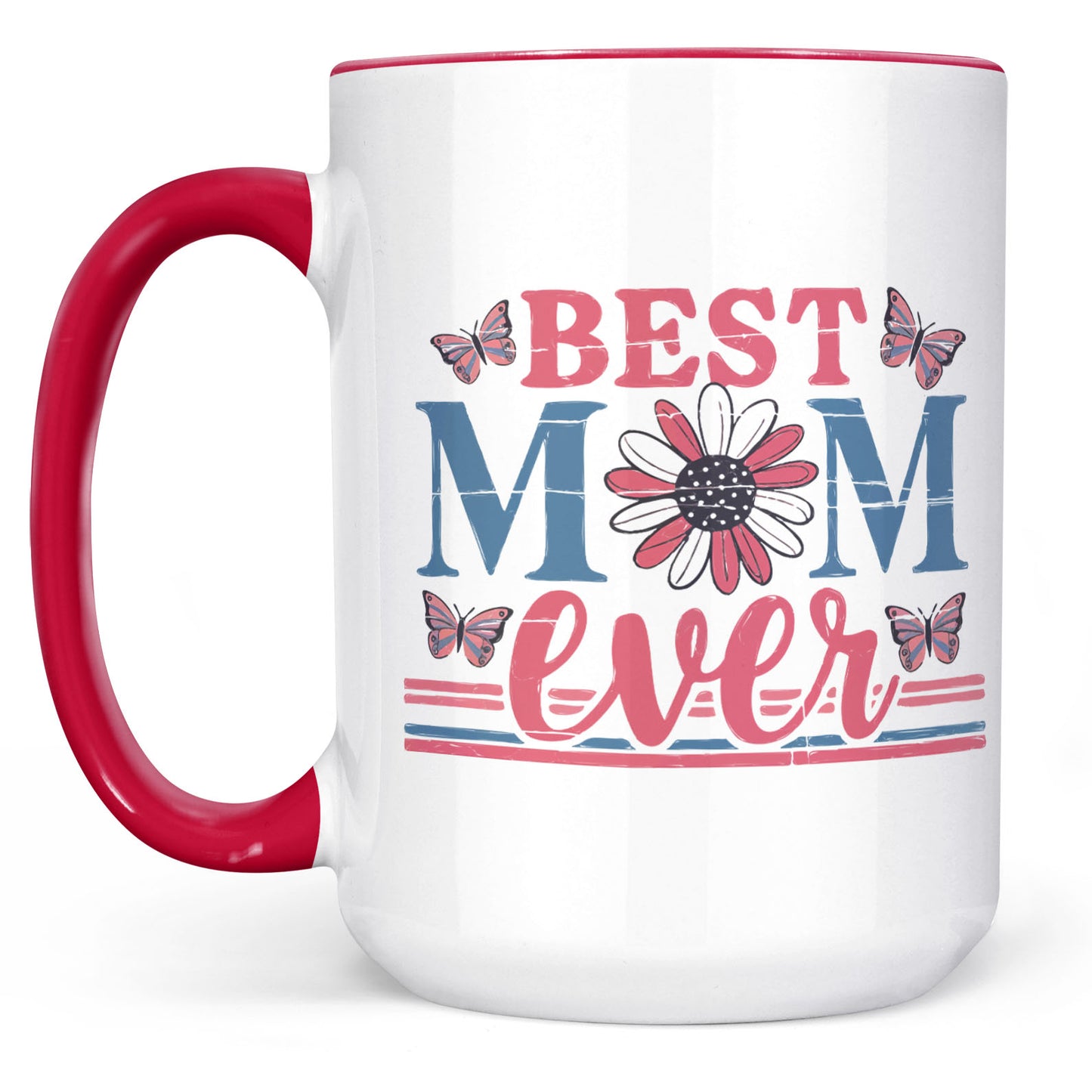 Best Mom Ever Mug, Floral Butterfly White Mug Accent Mug, Mother's Day Gift, Gift for Mom, Gift for Wife 682132