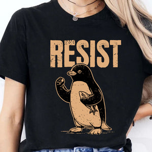 Resist Penguin Activism Shirt, 8647 Anti Trump Protest Tee, Political Protest Dark Shirt 682187