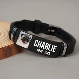 In Loving Memory Bracelet | Personalized Custom Dog Photo and Name Bracelet | Dog Lover Unisex Print Bracelet 682240