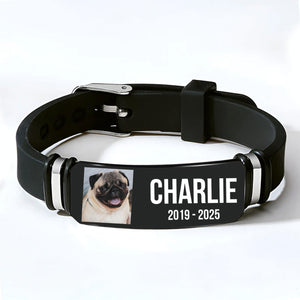 In Loving Memory Bracelet | Personalized Custom Dog Photo and Name Bracelet | Dog Lover Unisex Print Bracelet 682240