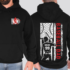 Custom Baseball Dad Shirt, Personalized Custom Name and Number TShirt, Father's Day Dark Shirt Gift, Gift for Dad, Gift for Husband 682241