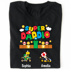 Custom Super Daddio Mario Game Shirt, Personalized Custom Funny Dark Shirt, Father's Day Special Gift, Gift for Dad, Gift for Husband 682247