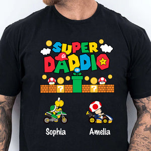 Custom Super Daddio Mario Game Shirt, Personalized Custom Funny Dark Shirt, Father's Day Special Gift, Gift for Dad, Gift for Husband 682247