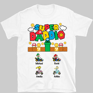 Custom Super Daddio Shirt, Personalized Custom Funny Tee Shirt, Father's Day Bright Shirt, Gift for Dad, Gift for Husband 682248