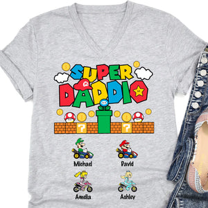 Custom Super Daddio Shirt, Personalized Custom Funny Tee Shirt, Father's Day Bright Shirt, Gift for Dad, Gift for Husband 682248