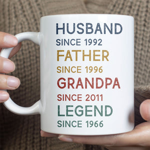 Custom Title and Date Mug, Personalized Custom Text Mug for Father's Day, Funny White Mug Accent Mug, Gift for Dad, Gift for Husband 682253
