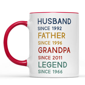 Custom Title and Date Mug, Personalized Custom Text Mug for Father's Day, Funny White Mug Accent Mug, Gift for Dad, Gift for Husband 682253
