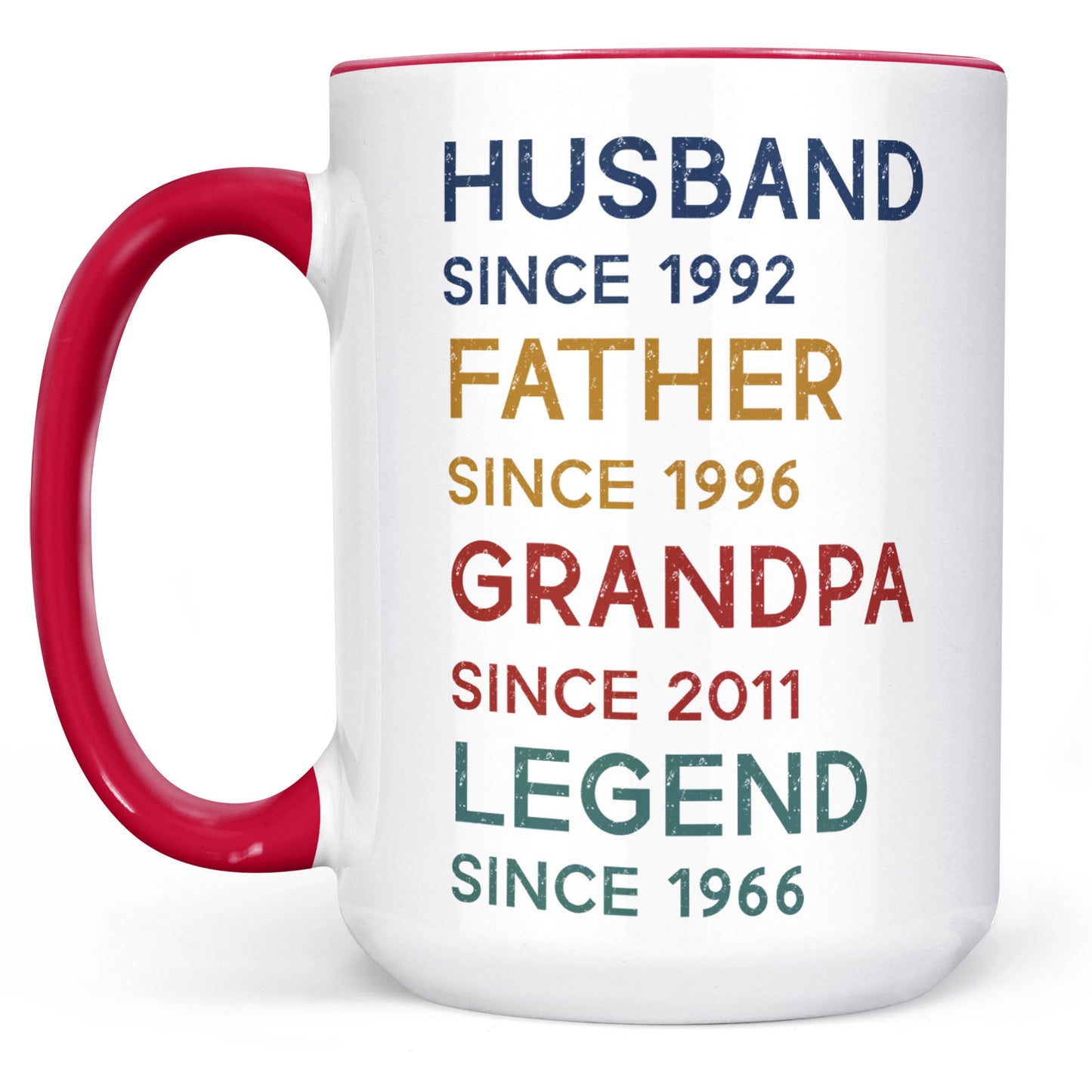 Custom Title and Date Mug, Personalized Custom Text Mug for Father's Day, Funny White Mug Accent Mug, Gift for Dad, Gift for Husband 682253