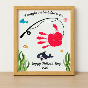 Personalized DIY Frame Fishing Dad, Father's Day Handprint Frame, Special Gift for Dad, Gift for Husband 682286
