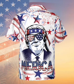 No More Bullsh*t Trump Make 4th of July Great Again Hawaiian Shirt | Patriotic America Independence Day Hawaiian Shirt 682301 - GOP