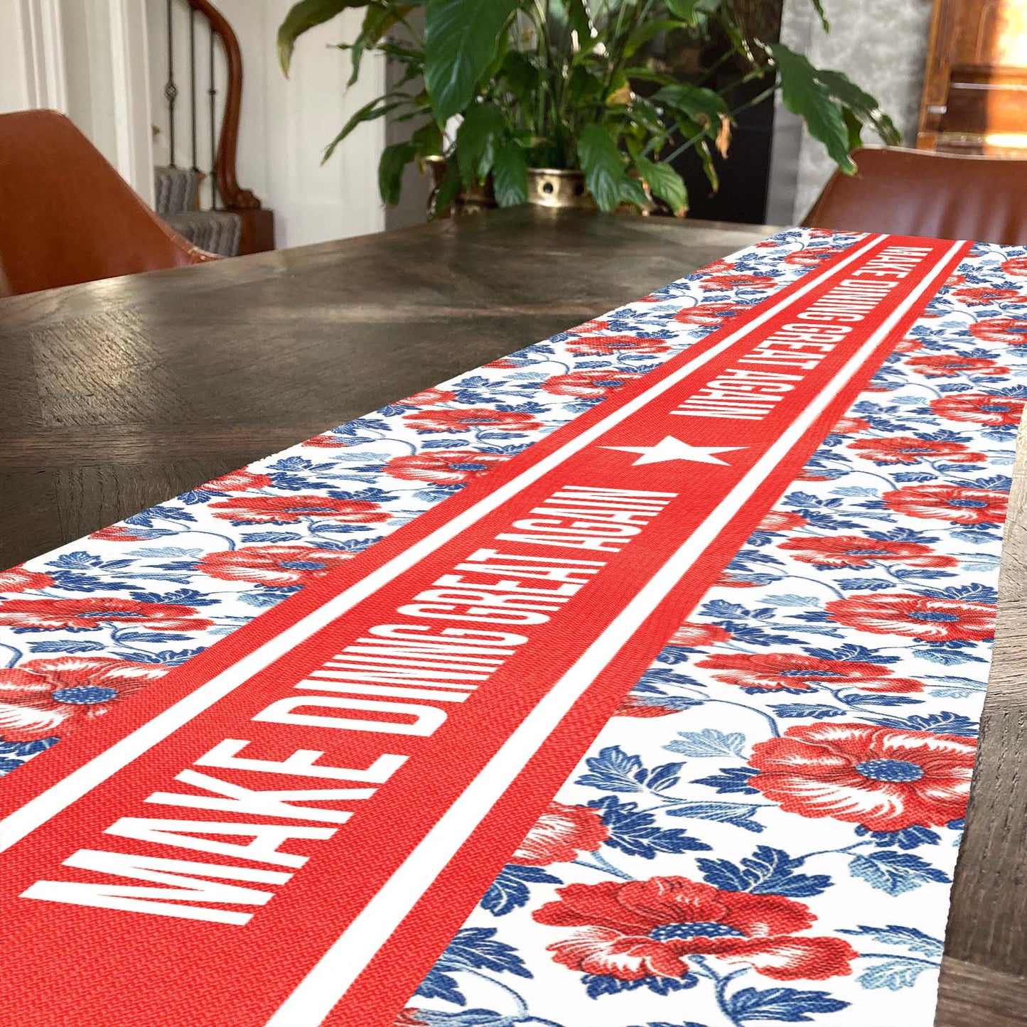 Personalized Custom Text Table Runner, Trump 4th of July Table Runner for Kitchen 682326