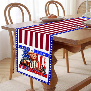 Beer BBQ Freedom Patriotic Table Runner, Trump 4th of July Table Runner for Kitchen 682331 - GOP