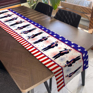 Dancing Trump Patriotic Table Runner, Trump 4th of July Table Runner for Kitchen 682333 - GOP
