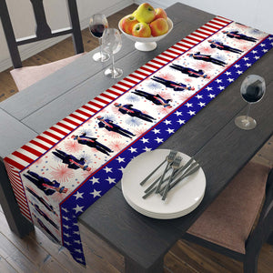 Dancing Trump Patriotic Table Runner, Trump 4th of July Table Runner for Kitchen 682333 - GOP