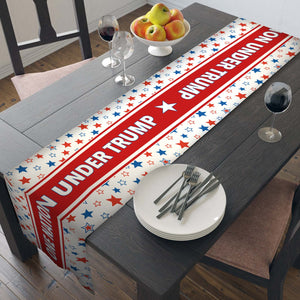 One Nation Under Trump Patriotic Table Runner, Trump 4th of July Table Runner for Kitchen 682348