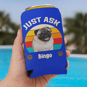 Personalized Dog Photo Best Dog Mom Ever Can Cooler | Custom Dog Name Can Cover | Can Sleeve For Drink 682378