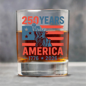 250 Years USA 1776-2026 Glass | Happy 250th Birthday USA Glass | America 250th Anniversary | Independence Day Whiskey Glass Beer Glass 682492