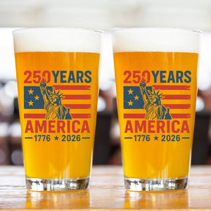 250 Years USA 1776-2026 Glass | Happy 250th Birthday USA Glass | America 250th Anniversary | Independence Day Whiskey Glass Beer Glass 682492