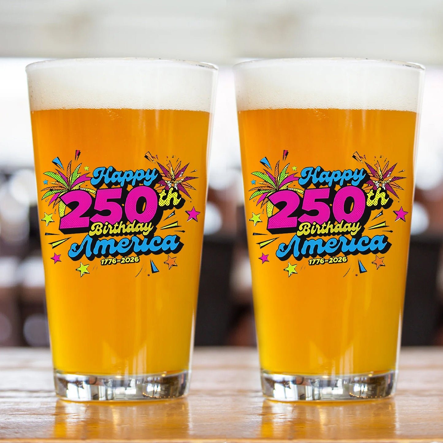 Happy 250 Years Birthday USA Whiskey Glass Beer Glass | America 250th Anniversary Glass | Patriotic 4th of July Glass 682626