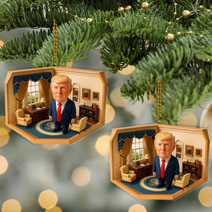 President Trump In The Oval Office 2D Acrylic Ornament, MAGA Ornament, Perfect for Car & Christmas Tree Decor 682657 - GOP