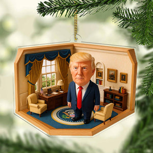President Trump In The Oval Office 2D Acrylic Ornament, MAGA Ornament, Perfect for Car & Christmas Tree Decor 682657 - GOP